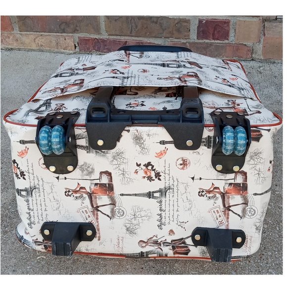 17" Suitcase with wheels Paris Scenes Carry-On Bag - Luggage with wheels - Picture 8 of 11